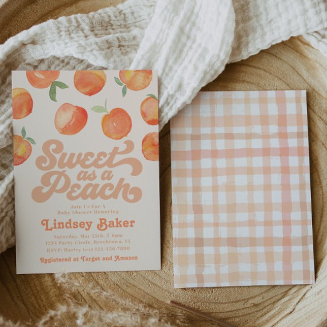 Peach Baby Shower Invitation | Little Peach (Creator Uploaded)