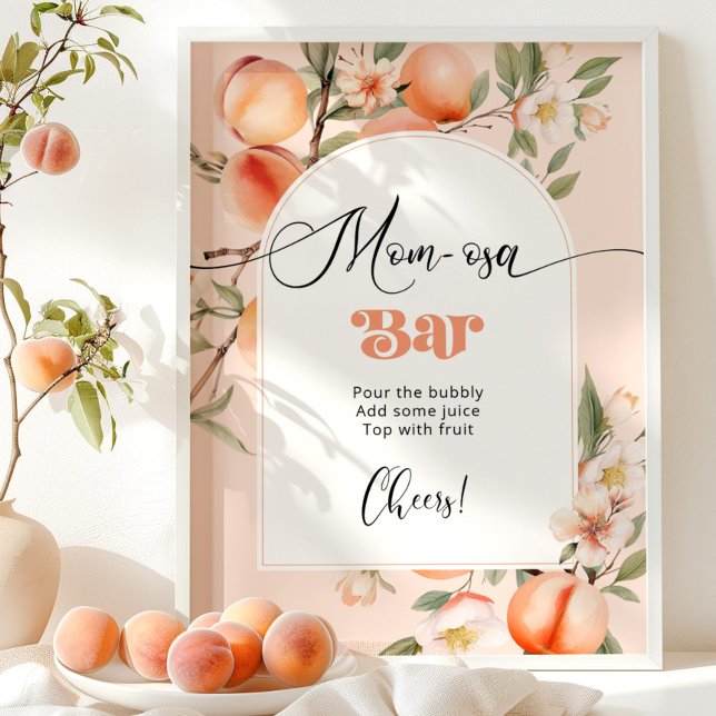Peach baby shower theme Mum-osa bar Poster (Creator Uploaded)