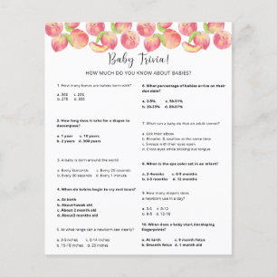 Peach Baby Trivia   Baby Shower Game