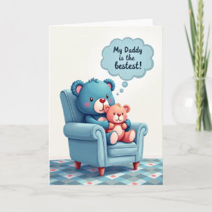 Peach Bear Fathers Day Plush Card