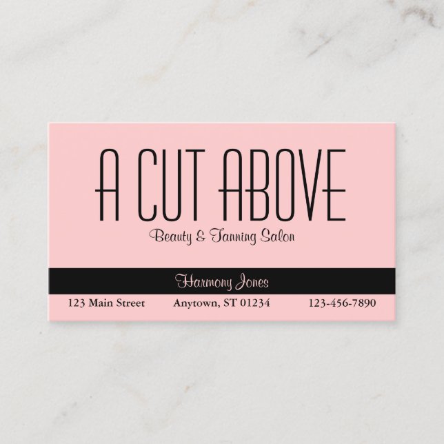 Peach Beauty Salon Appointment Card (Front)