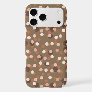 Peach, beige and brown polka dots