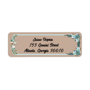 Peach Beige Wedding Event Return Stickers