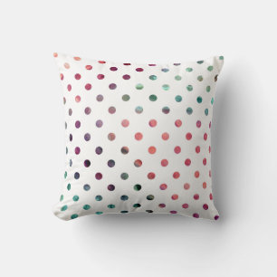Peach Berry Teal Polka Dots Cushion