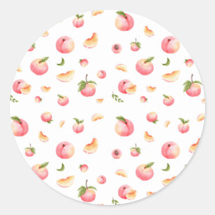 Peach Birthday Classic Round Sticker