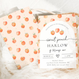 Peach Birthday Invitation   Sweet Peach