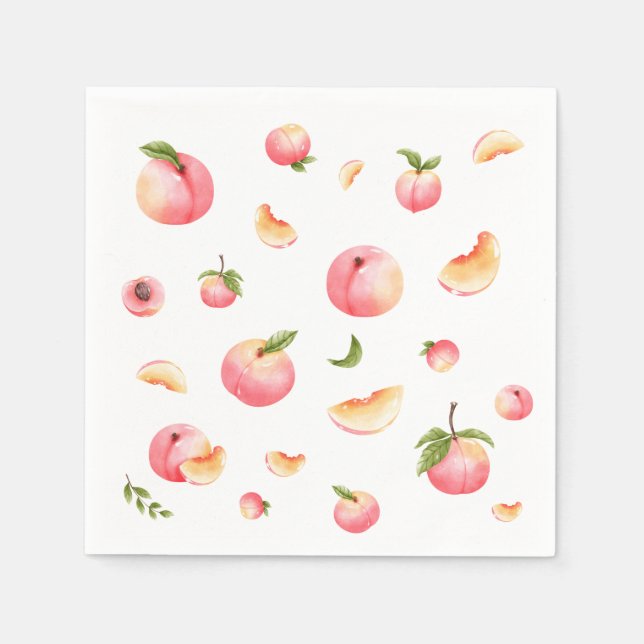 Peach Birthday Napkin (Front)