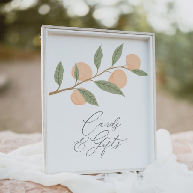 Peach Birthday Party Cards and Gifts Sign (Creator Uploaded)