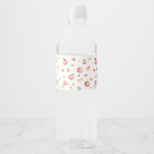 Peach Birthday Water Bottle Label