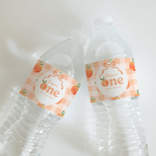 Peach Birthday Water Bottle Labels