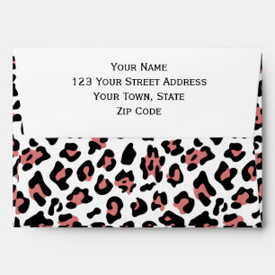Peach Black Leopard Animal Print Pattern Envelopes