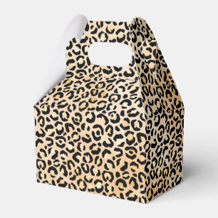 Peach Black Leopard Print Favour Box