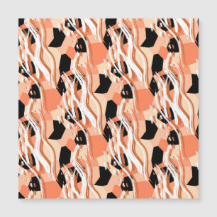 Peach Black White Abstract Pattern.