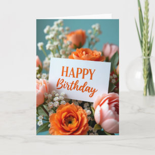 Peach Bloom Birthday Card