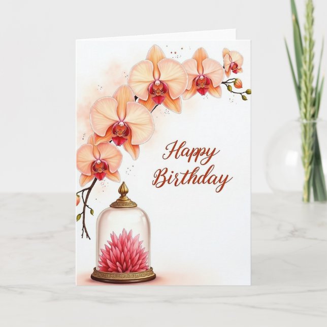 Peach Blossom Birthday Card (Front)