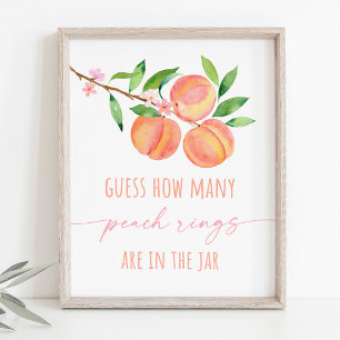 Peach Blossom Birthday Guess How Many Game Poster