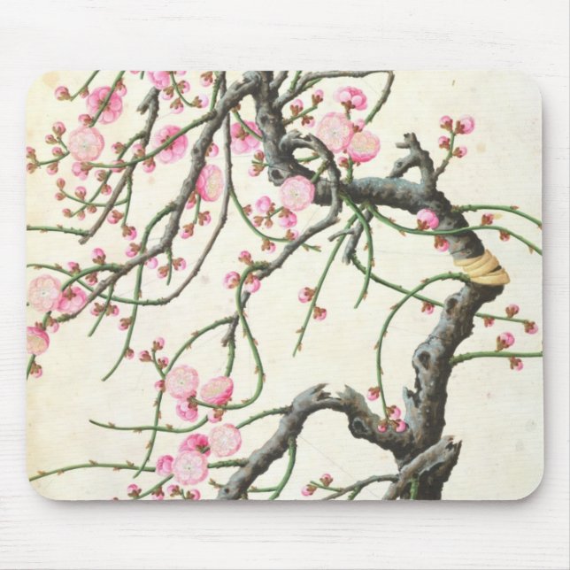 Peach blossom (colour on paper) mouse pad (Front)