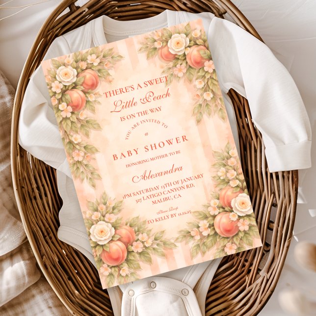 Peach Blossom Garden Baby Shower Invitation (Creator Uploaded)