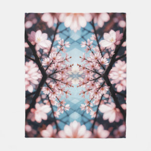 Peach Blossom Kaleidoscope Fleece Blanket