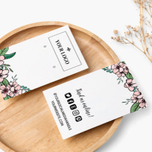 Peach Blossom Logo Social Media Earring Display Business Card