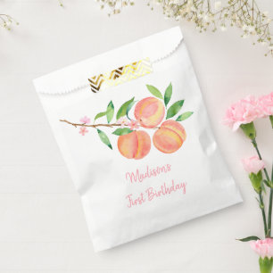 Peach Blossom One Sweet Peach Birthday Favour Bag