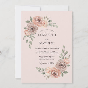 Peach Blossom Painterly Wedding Invitation
