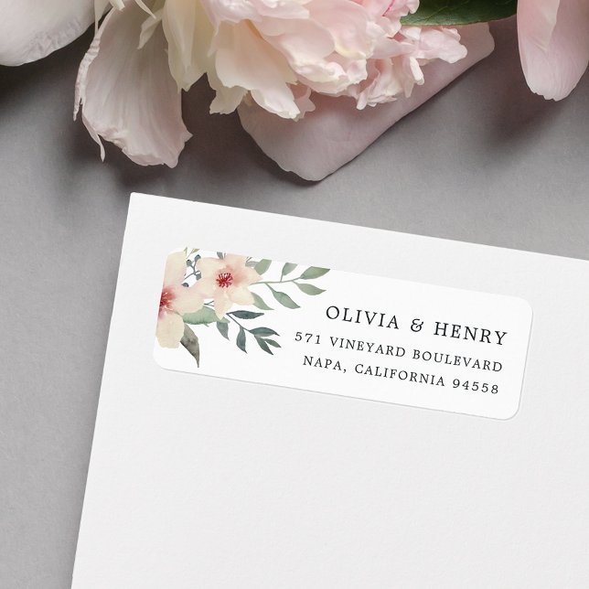Peach Blossom Return Address Label (Creator Uploaded)