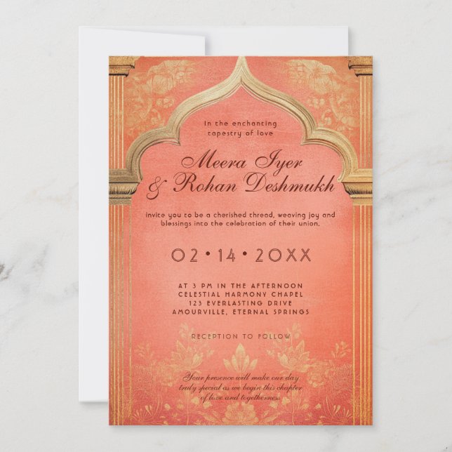 Peach Blossom: The Eternal Grace Invitation (Front)