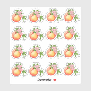 Peach Blossom Watercolor Mini Stickers