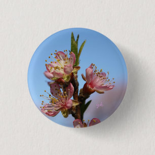 Peach Blossoms 3 Cm Round Badge