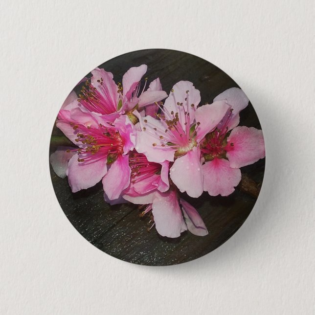 Peach Blossoms 6 Cm Round Badge (Front)