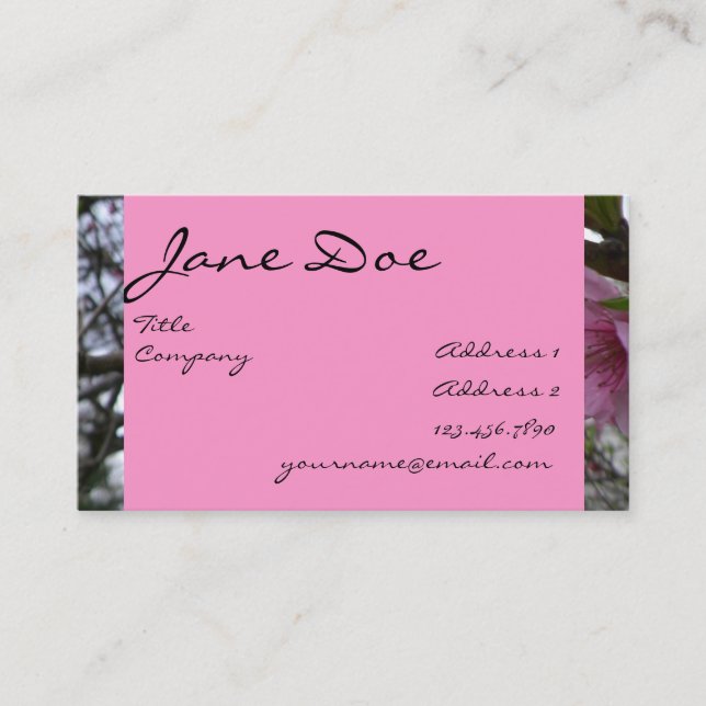 Peach Blossoms - Business Card (Front)