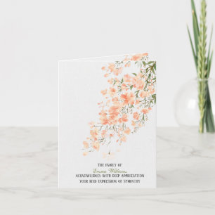 Peach Blossoms Sympathy Thank You Card