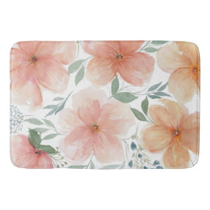 Peach Blossoms Throw Pillow Bath Mat
