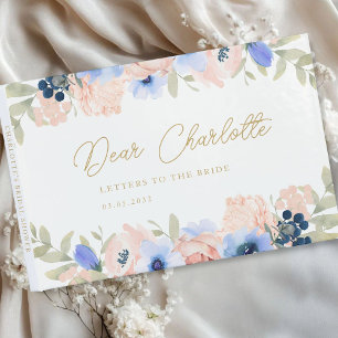 Peach Blue Blush Bridal Shower Guest Book