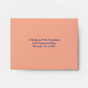 Peach, Blue Floral A2 Envelope for Lg. RSVP Card