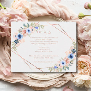 Peach Blue Light-Grey Wedding Collection Enclosure Card