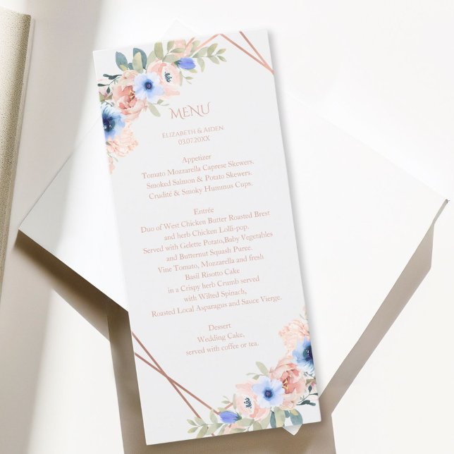 Peach Blue Light-Grey Wedding Collection Menu (Peach Blue Light-Gray Wedding Collection Menu)