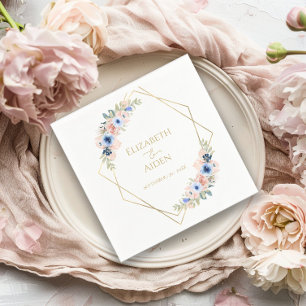 Peach Blue Wedding Collection Napkins