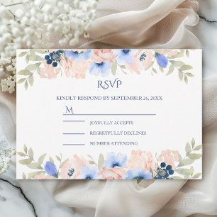 Peach Blue Wedding Collection  RSVP Card