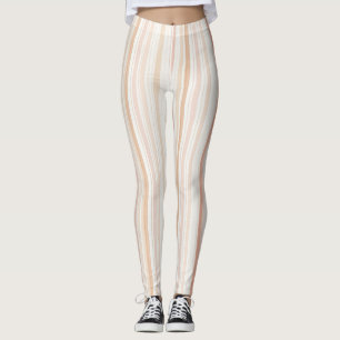 Peach Blush Cream Stripes  Leggings