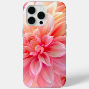 Peach Blush Dahlia Blossom iPhone 15 Pro Max Case