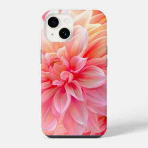 Peach Blush Dahlia Blossom iPhone 14 Case