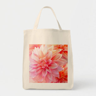 Peach Blush Dahlia Blossom Tote Bag