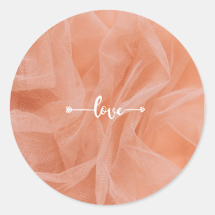 Peach Blush Fabric Wedding Favor Label Sticker Gif