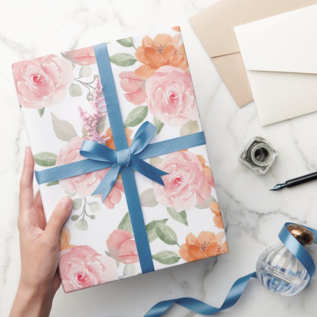 Peach Blush Garden Wrapping Paper (Gifting)