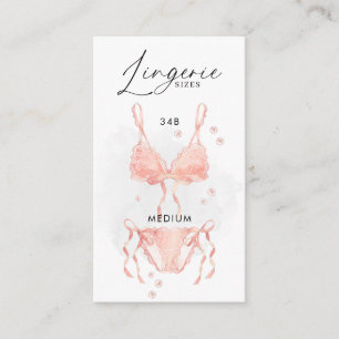 Peach Blush Lingerie Bridal Shower Size Enclosure Card