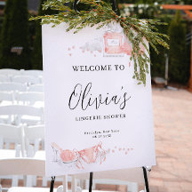 Peach Blush Lingerie Bridal Shower Welcome