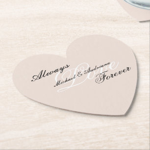 Peach Blush Love Always Wedding Paper Coaster