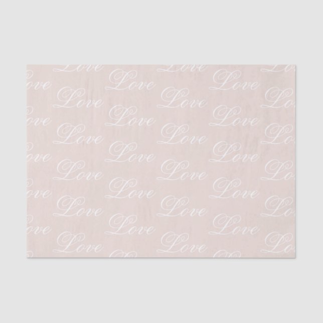 Peach Blush Love Always Wedding Tissue Paper (Front)